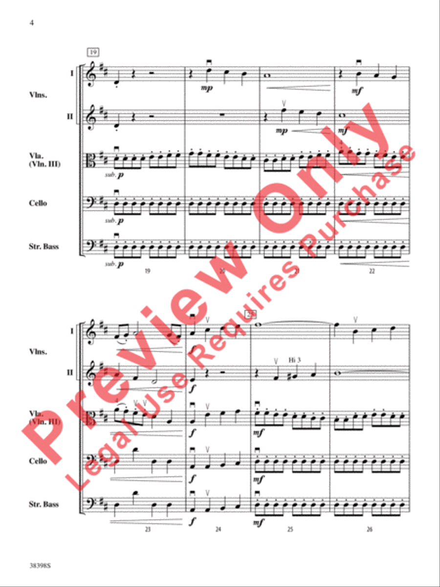 Eine Kleine Bachmusik (from Brandenburg Concerto No. 5 in D Major) String Orchestra scores gallery preview page 5
