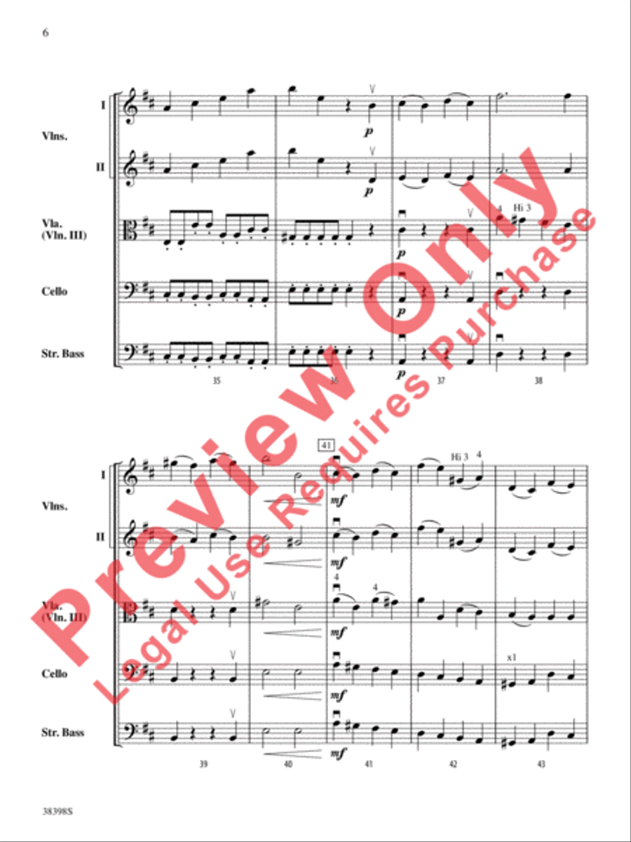 Eine Kleine Bachmusik (from Brandenburg Concerto No. 5 in D Major) String Orchestra scores gallery preview page 7