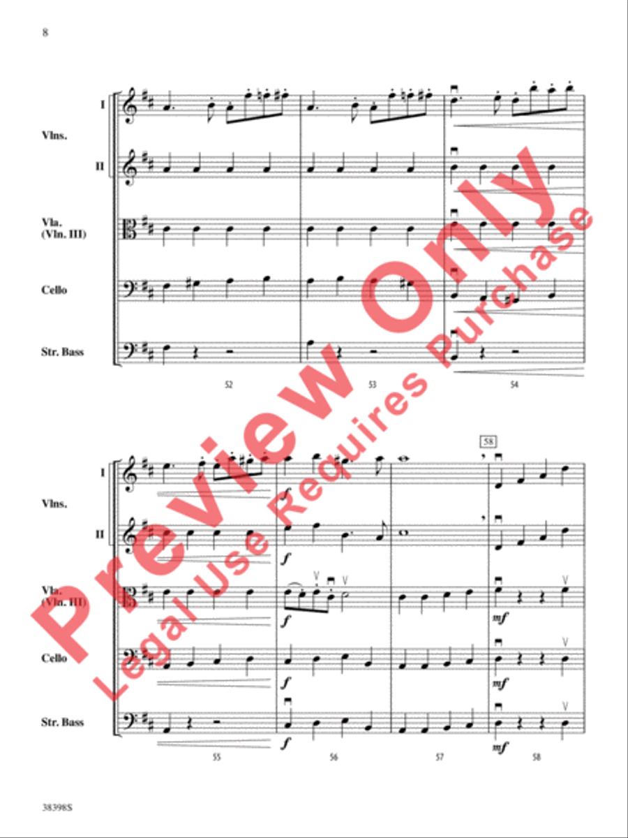 Eine Kleine Bachmusik (from Brandenburg Concerto No. 5 in D Major) String Orchestra scores gallery preview page 9
