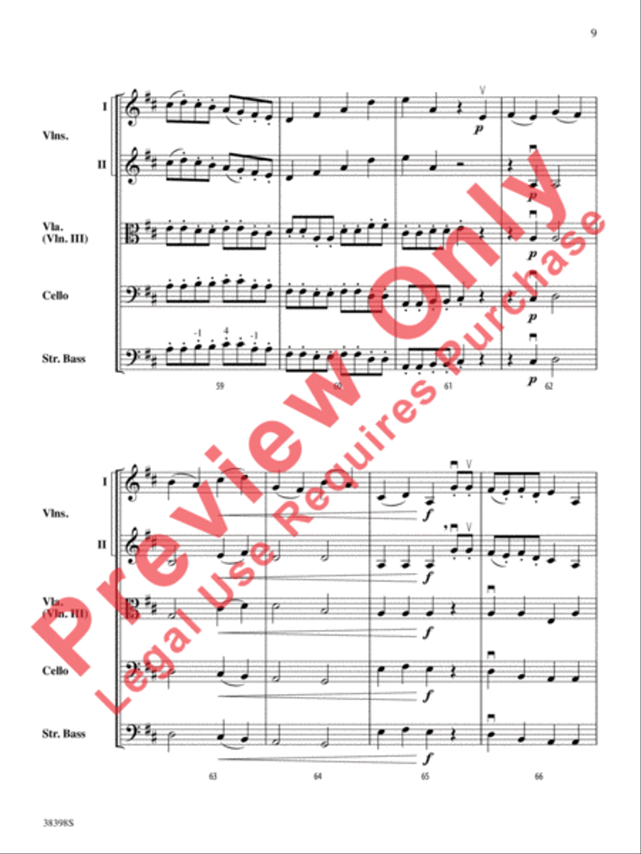 Eine Kleine Bachmusik (from Brandenburg Concerto No. 5 in D Major) String Orchestra scores gallery preview page 10