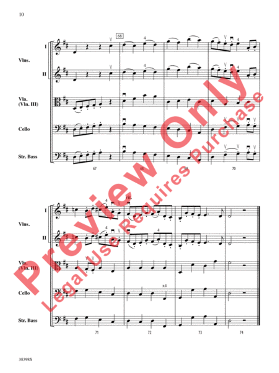Eine Kleine Bachmusik (from Brandenburg Concerto No. 5 in D Major) String Orchestra scores gallery preview page 11