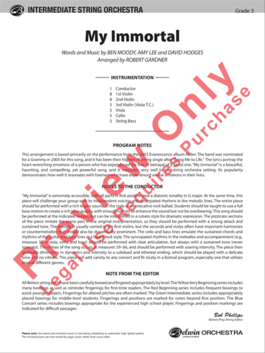 My Immortal My Immortal String Orchestra scores gallery preview page 2