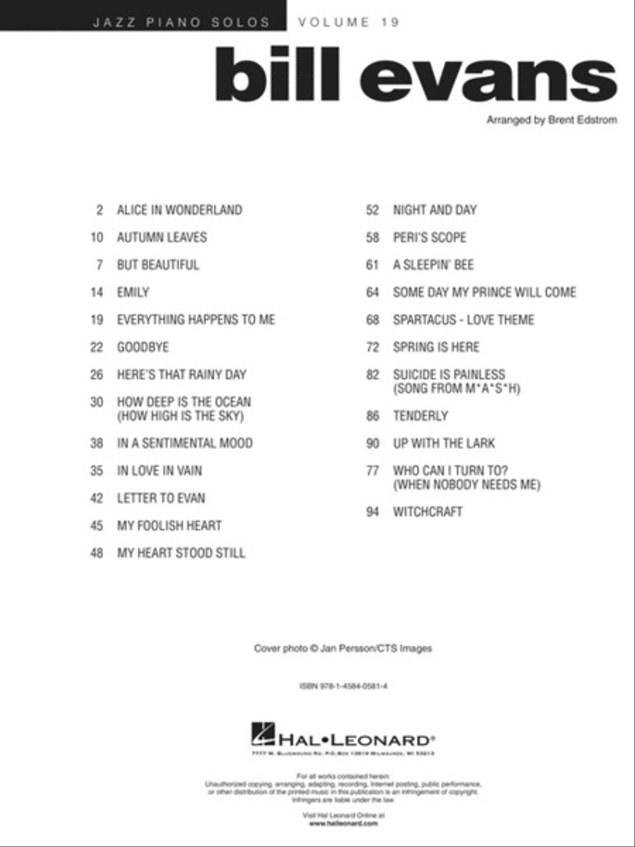 Bill Evans Piano Solo scores gallery preview page 3