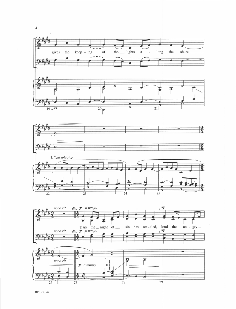 Let the Lower Lights Be Burning 4-Part scores gallery preview page 4