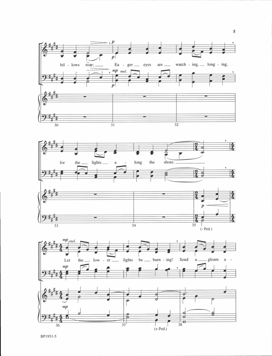 Let the Lower Lights Be Burning 4-Part scores gallery preview page 5
