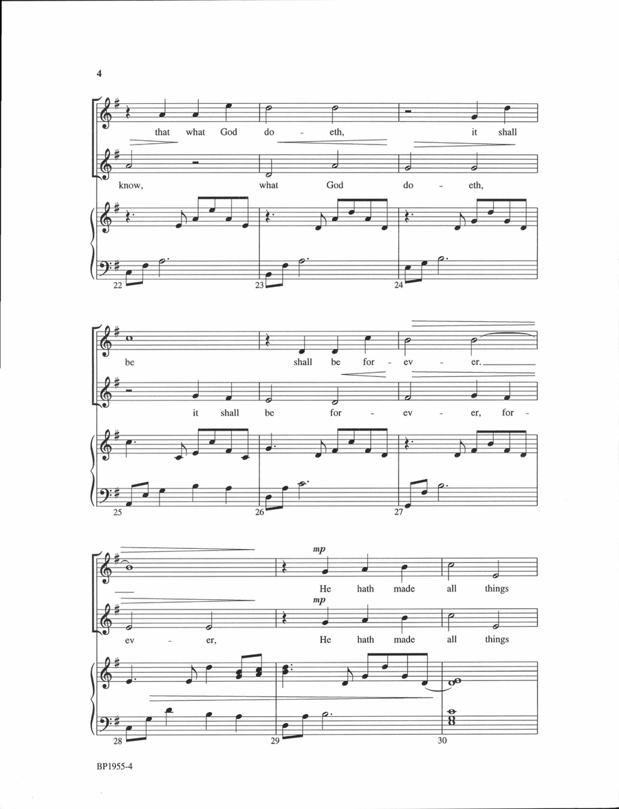 Beautiful In His Time Beautiful In His Time 4-Part scores gallery preview page 4