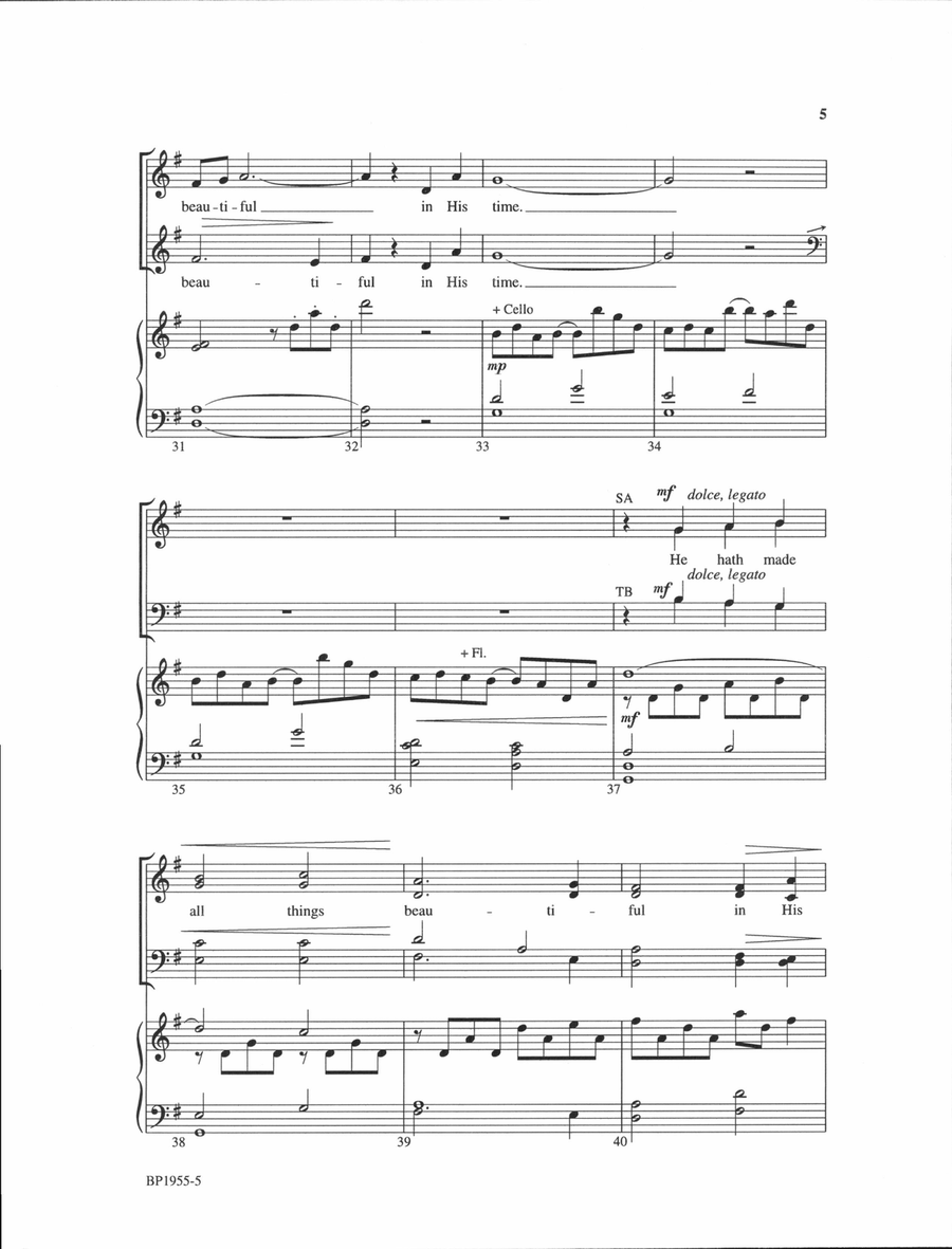 Beautiful In His Time Beautiful In His Time 4-Part scores gallery preview page 5