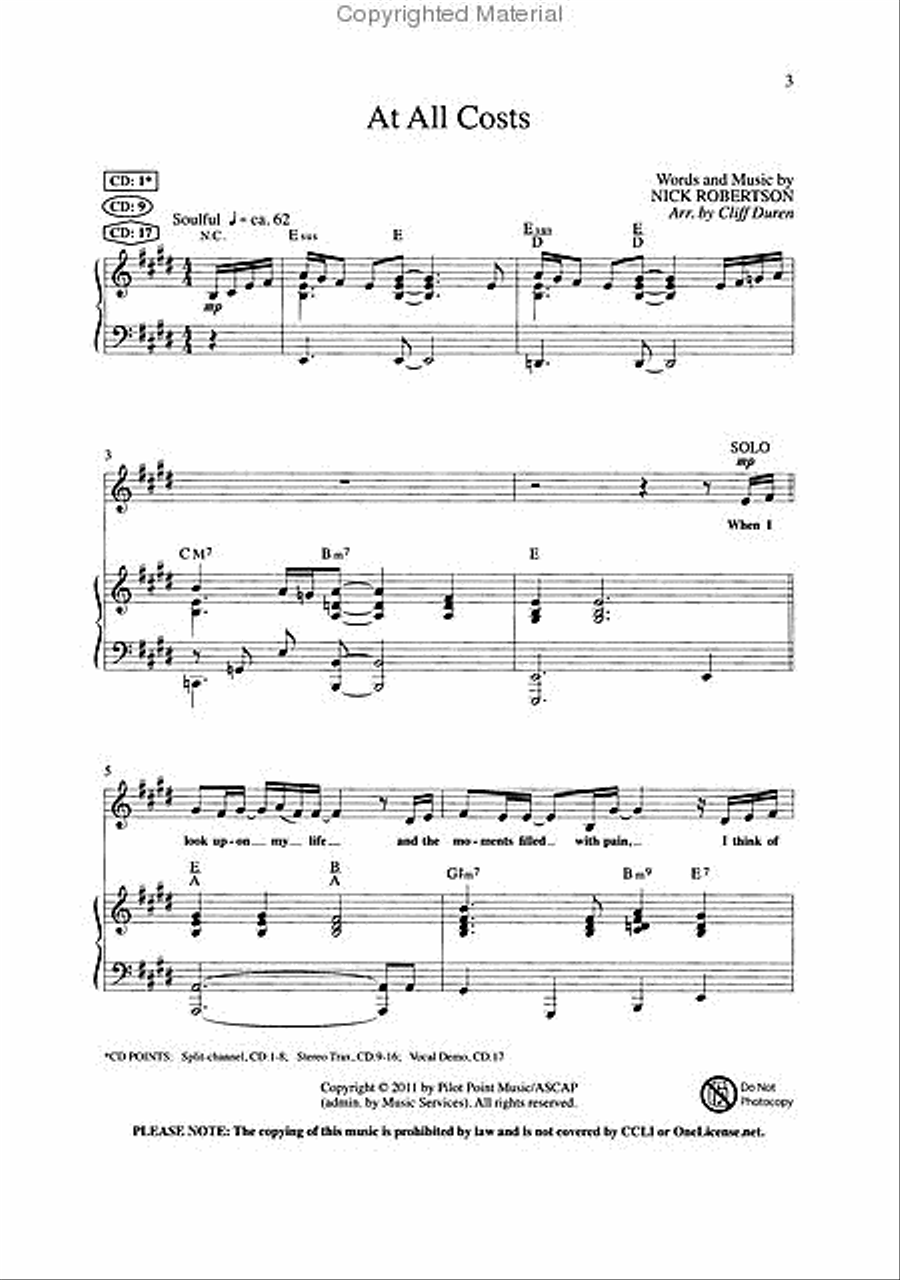 At All Costs (Anthem) 4-Part scores gallery preview page 2