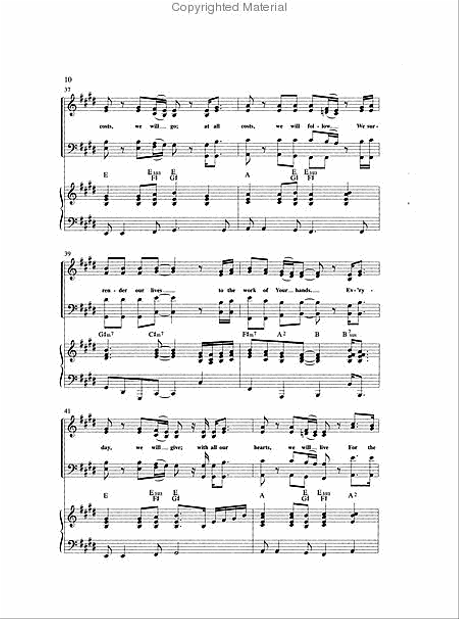 At All Costs (Anthem) 4-Part scores gallery preview page 3