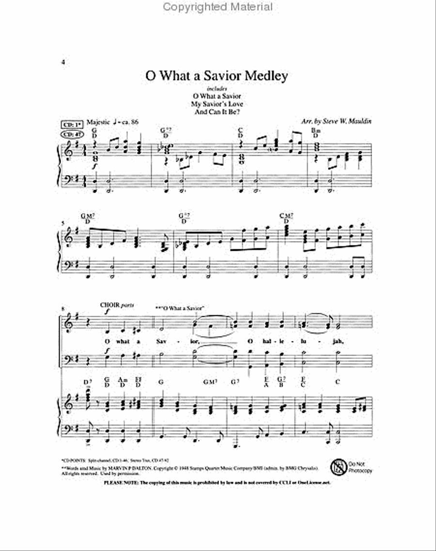 O What A Savior (Book) 4-Part scores gallery preview page 2
