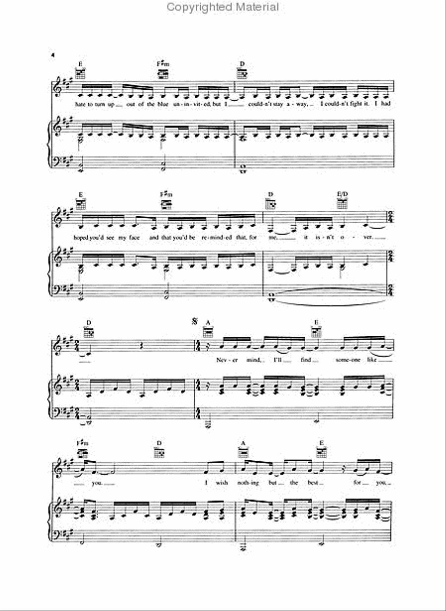 Someone Like You Piano, Vocal, Guitar scores gallery preview page 4