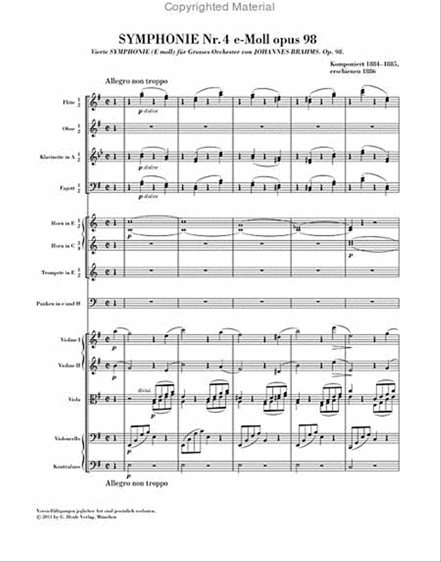 Symphony No. 4 in E minor, Op. 98 Orchestra scores gallery preview page 2