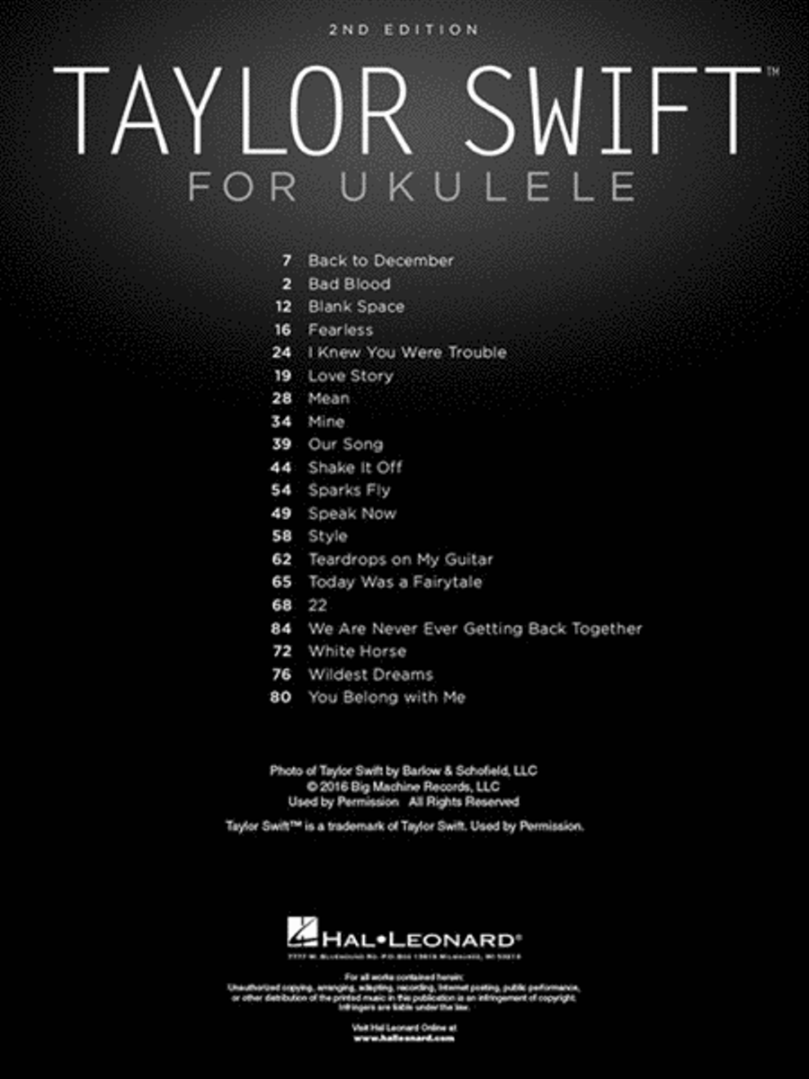 Taylor Swift for Ukulele - 2nd Edition Ukulele scores gallery preview page 2