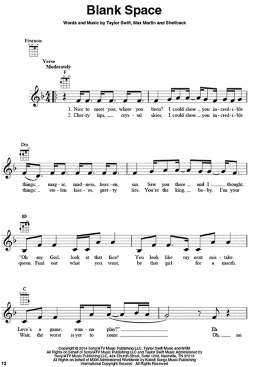 Taylor Swift for Ukulele - 2nd Edition Ukulele scores gallery preview page 4