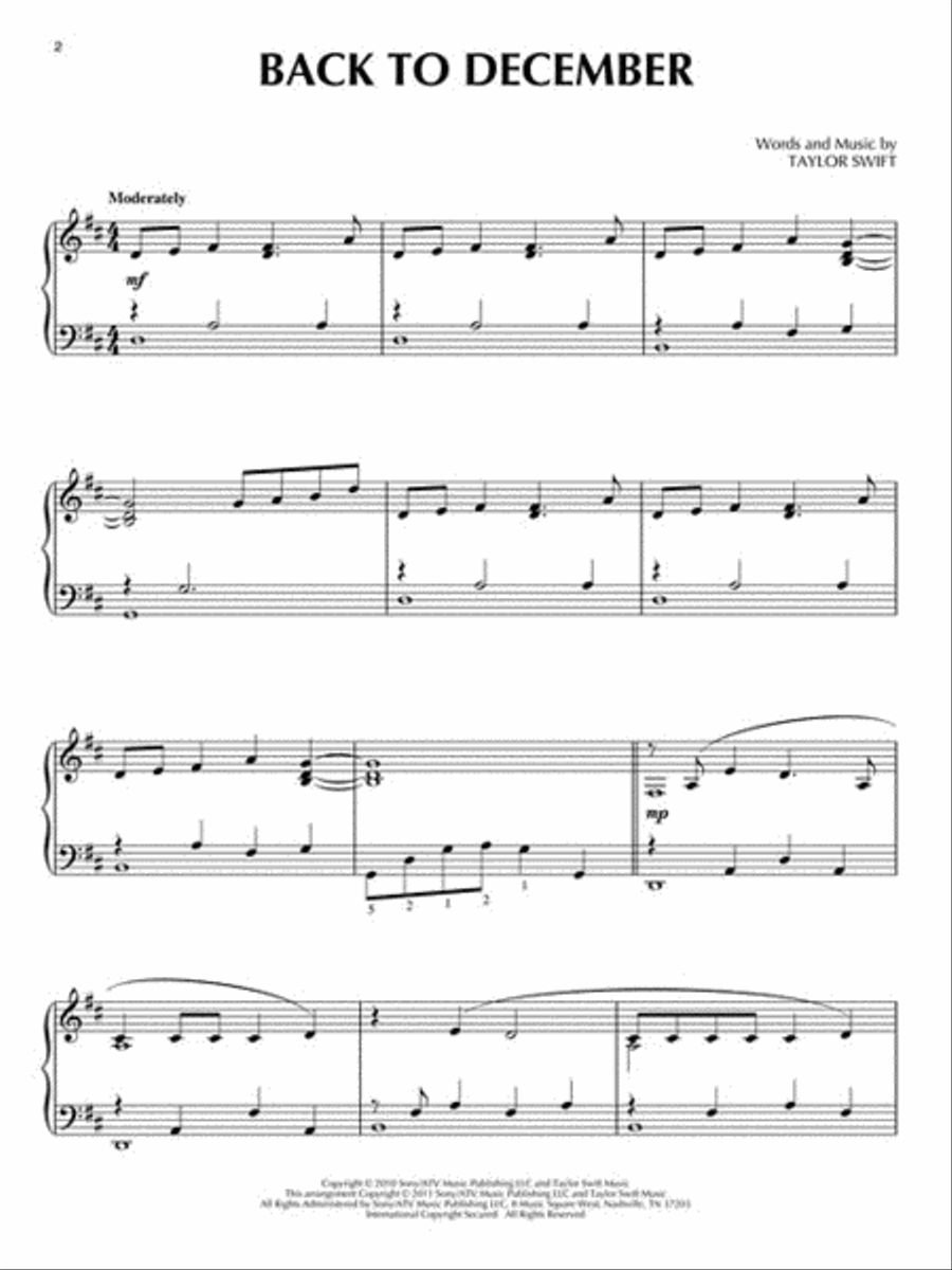 Taylor Swift for Piano Solo - 2nd Edition Piano Solo scores gallery preview page 3
