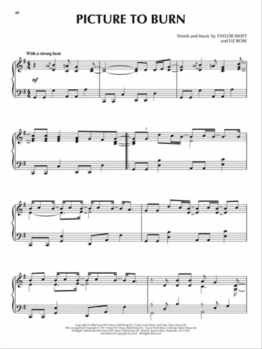 Taylor Swift for Piano Solo - 2nd Edition Piano Solo scores gallery preview page 5