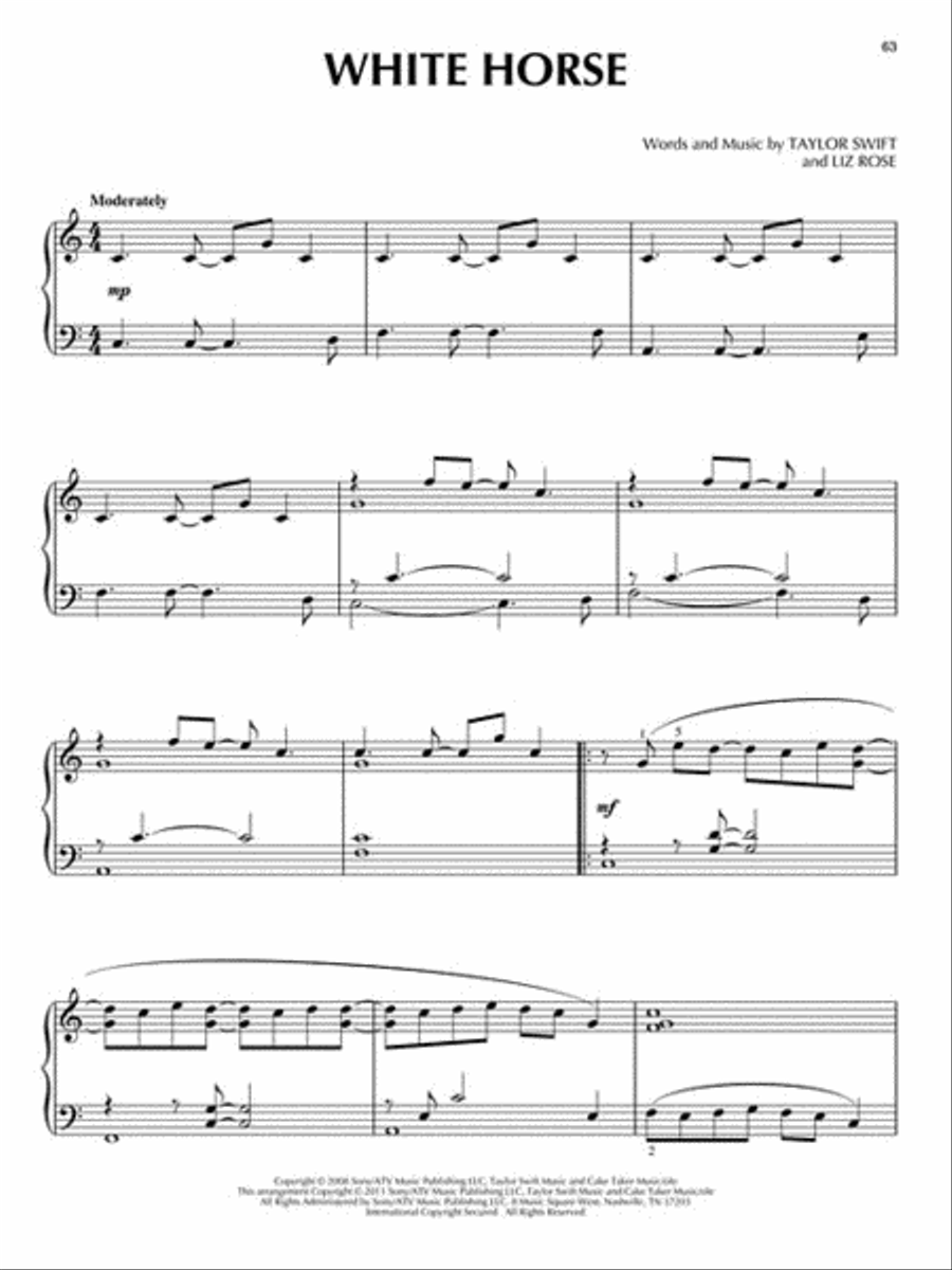 Taylor Swift for Piano Solo - 2nd Edition Piano Solo scores gallery preview page 6