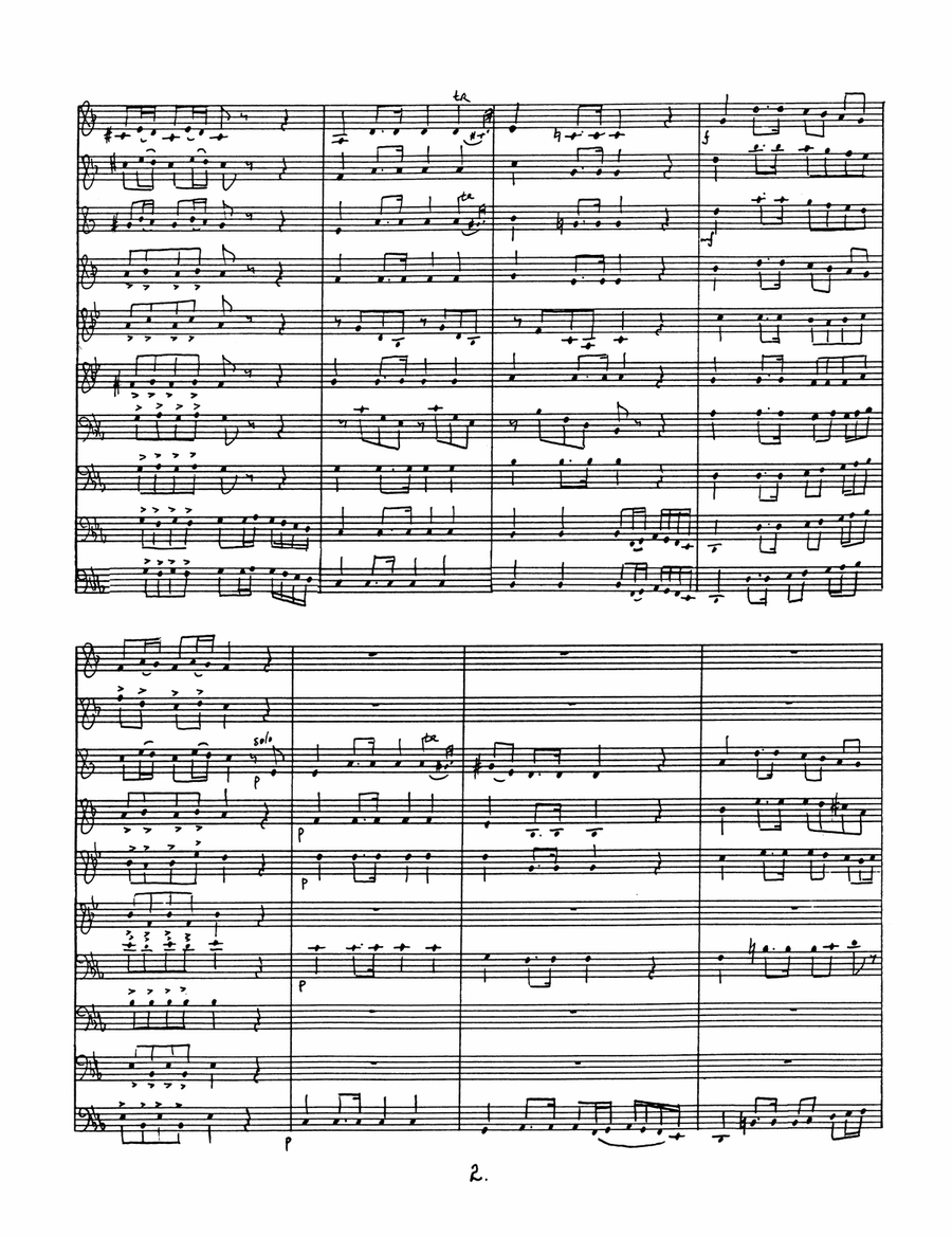 Serenade Opus 44 for 10-part Brass Ensemble Score scores gallery preview page 3