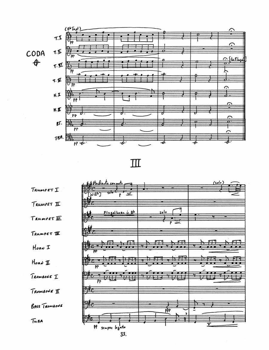 Serenade Opus 44 for 10-part Brass Ensemble Score scores gallery preview page 6