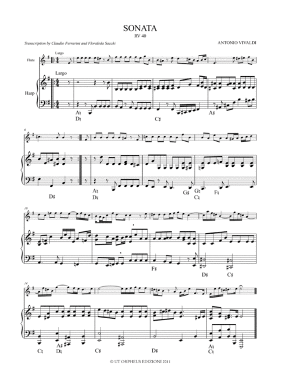 2 Sonatas (RV 9 - RV 40) for Flute and Harp Flute scores gallery preview page 3
