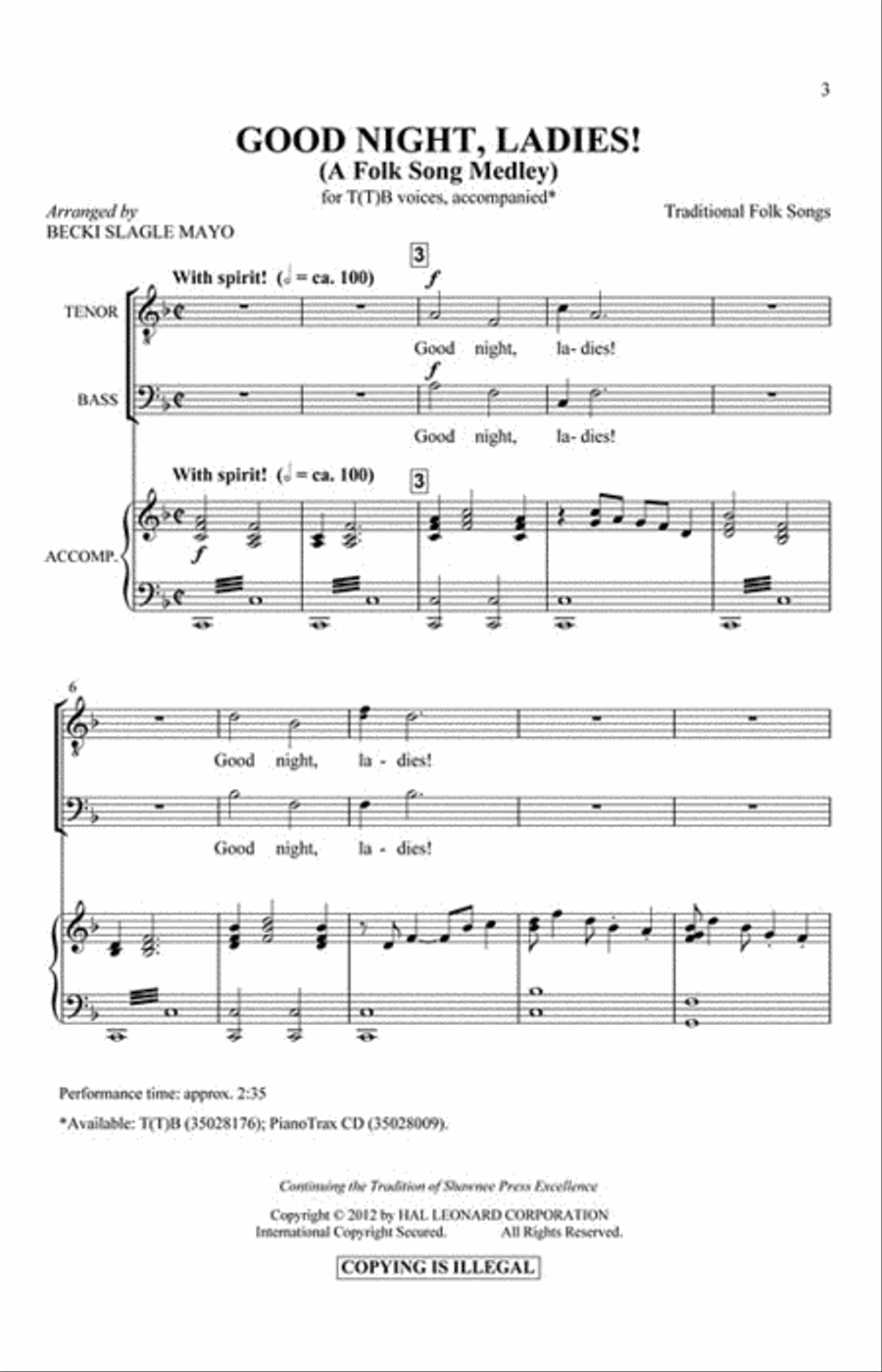 Good Night, Ladies! Choir scores gallery preview page 2