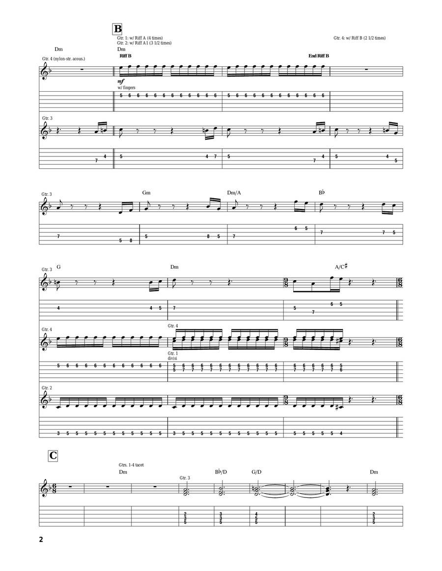 Palm Tree Escape (from Pirates Of The Caribbean: On Stranger Tides) Guitar Tablature scores gallery preview page 2