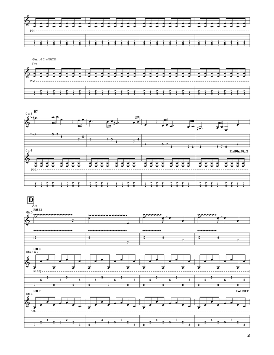 South Of Heaven's Chanting Mermaids Guitar Tablature scores gallery preview page 3