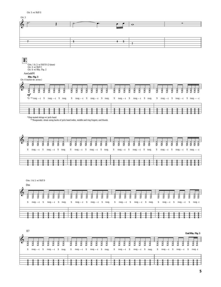 South Of Heaven's Chanting Mermaids Guitar Tablature scores gallery preview page 5