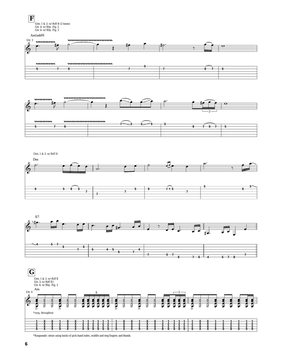 South Of Heaven's Chanting Mermaids Guitar Tablature scores gallery preview page 6