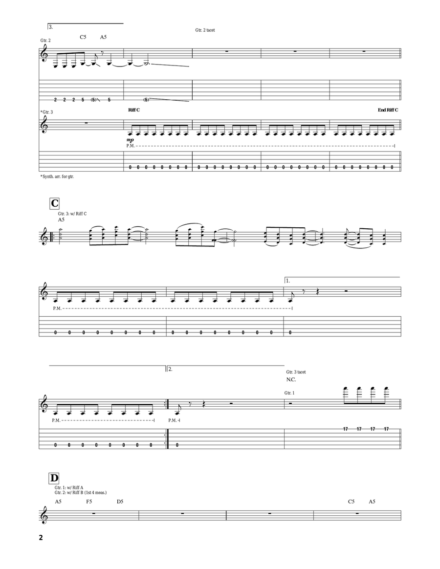 Angelica (Grant Us Peace Remix) Guitar Tablature scores gallery preview page 2