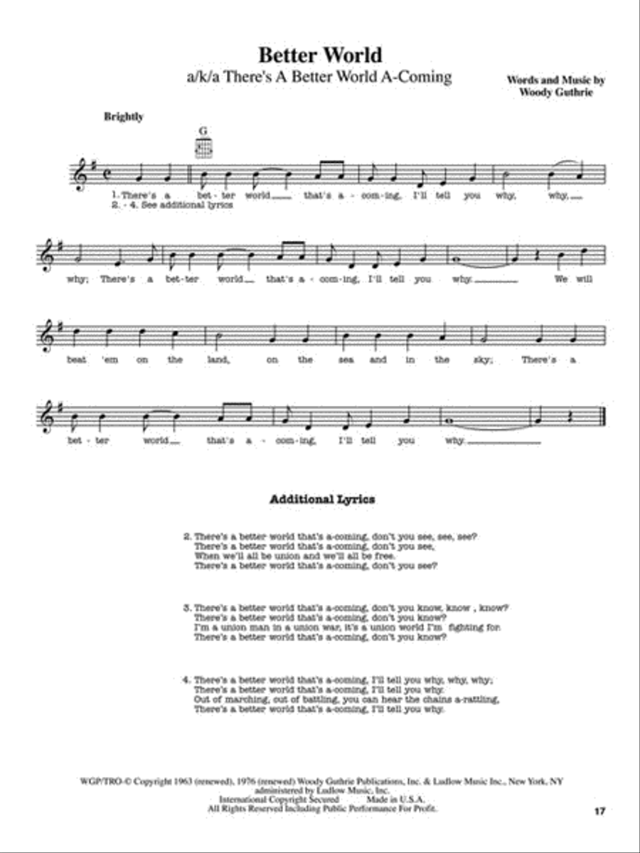 Every 100 Years – The Woody Guthrie Centennial Songbook Collection / Songbook scores gallery preview page 6