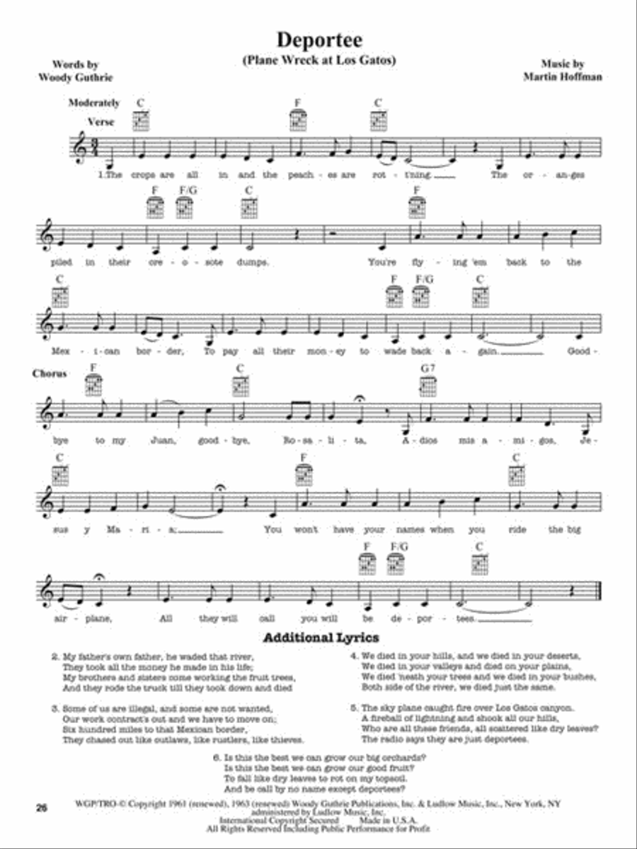 Every 100 Years – The Woody Guthrie Centennial Songbook Collection / Songbook scores gallery preview page 7