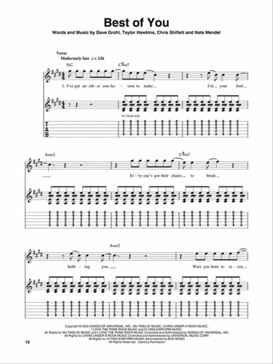 Rock Hits Guitar Tablature scores gallery preview page 4