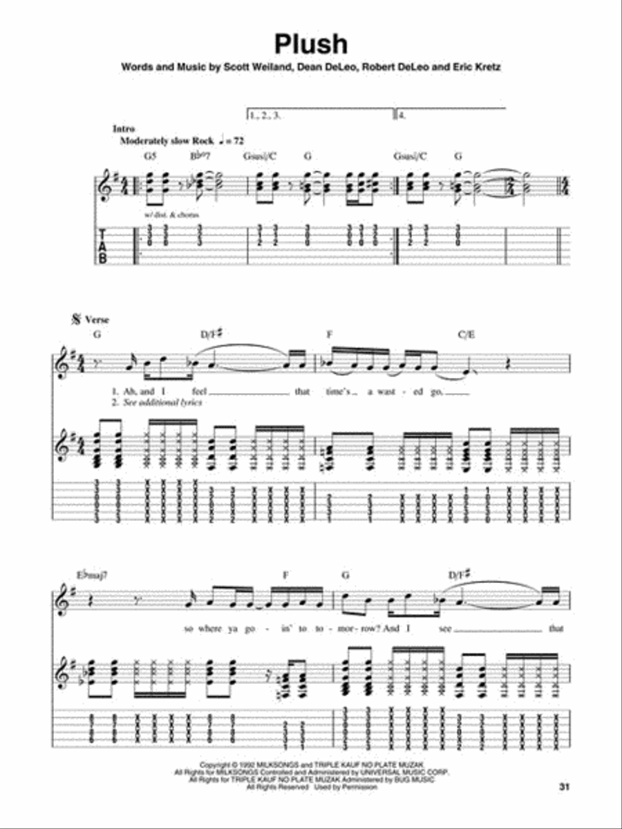 Rock Hits Guitar Tablature scores gallery preview page 5