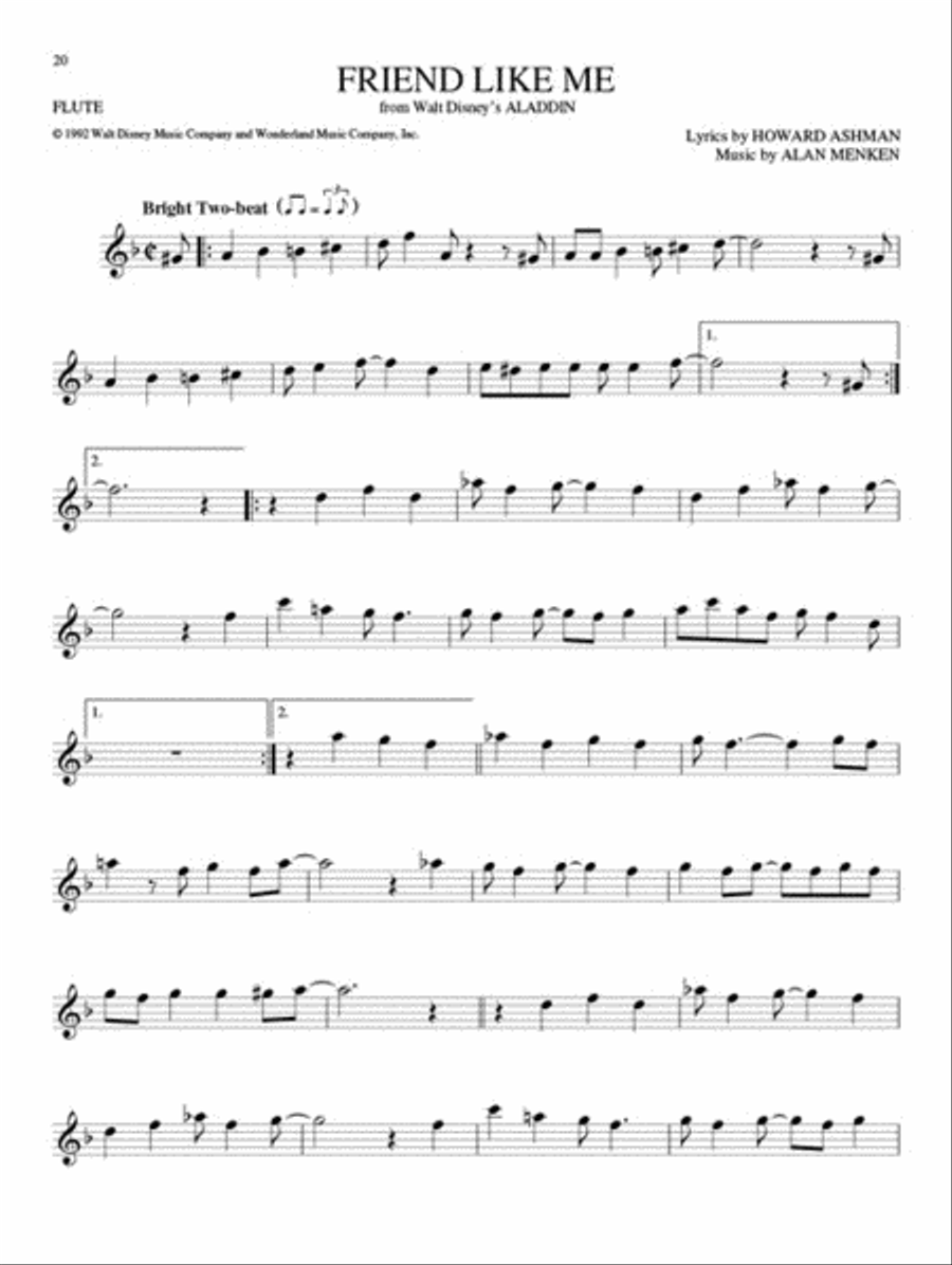 The Big Book of Disney Songs Flute Solo scores gallery preview page 5