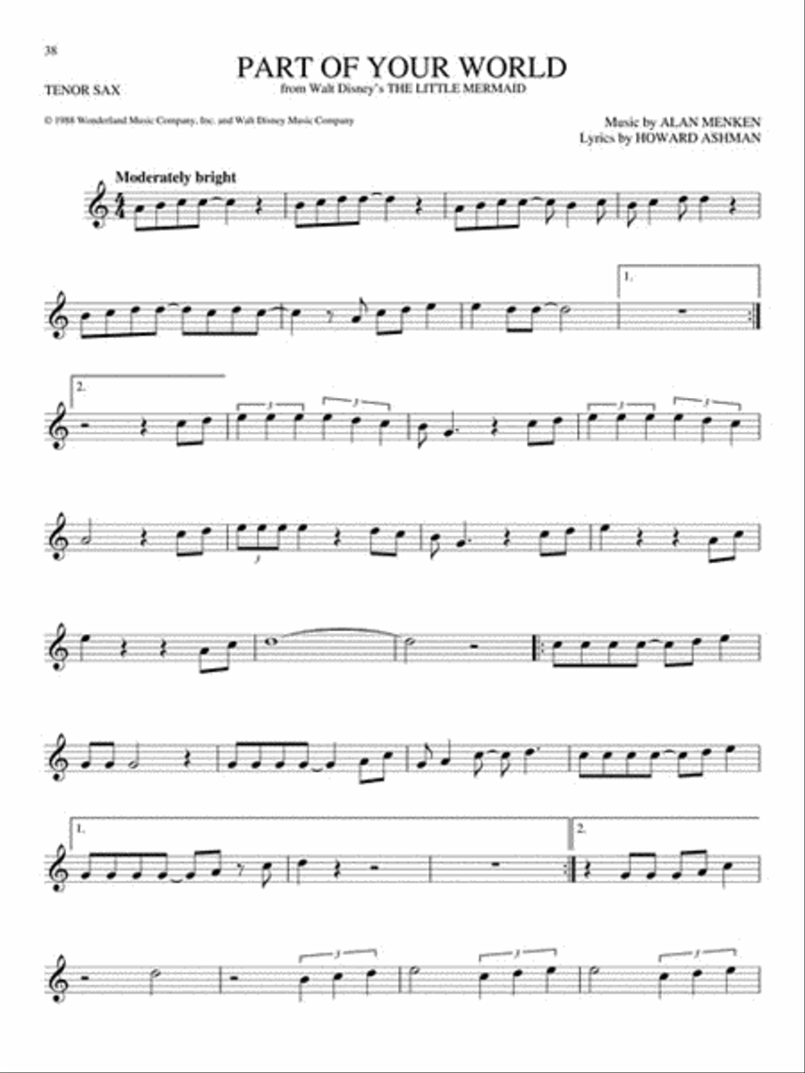 The Big Book of Disney Songs Tenor Saxophone scores gallery preview page 4