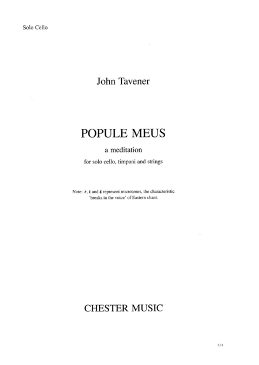 Popule Meus: A Meditation Cello Solo scores gallery preview page 1
