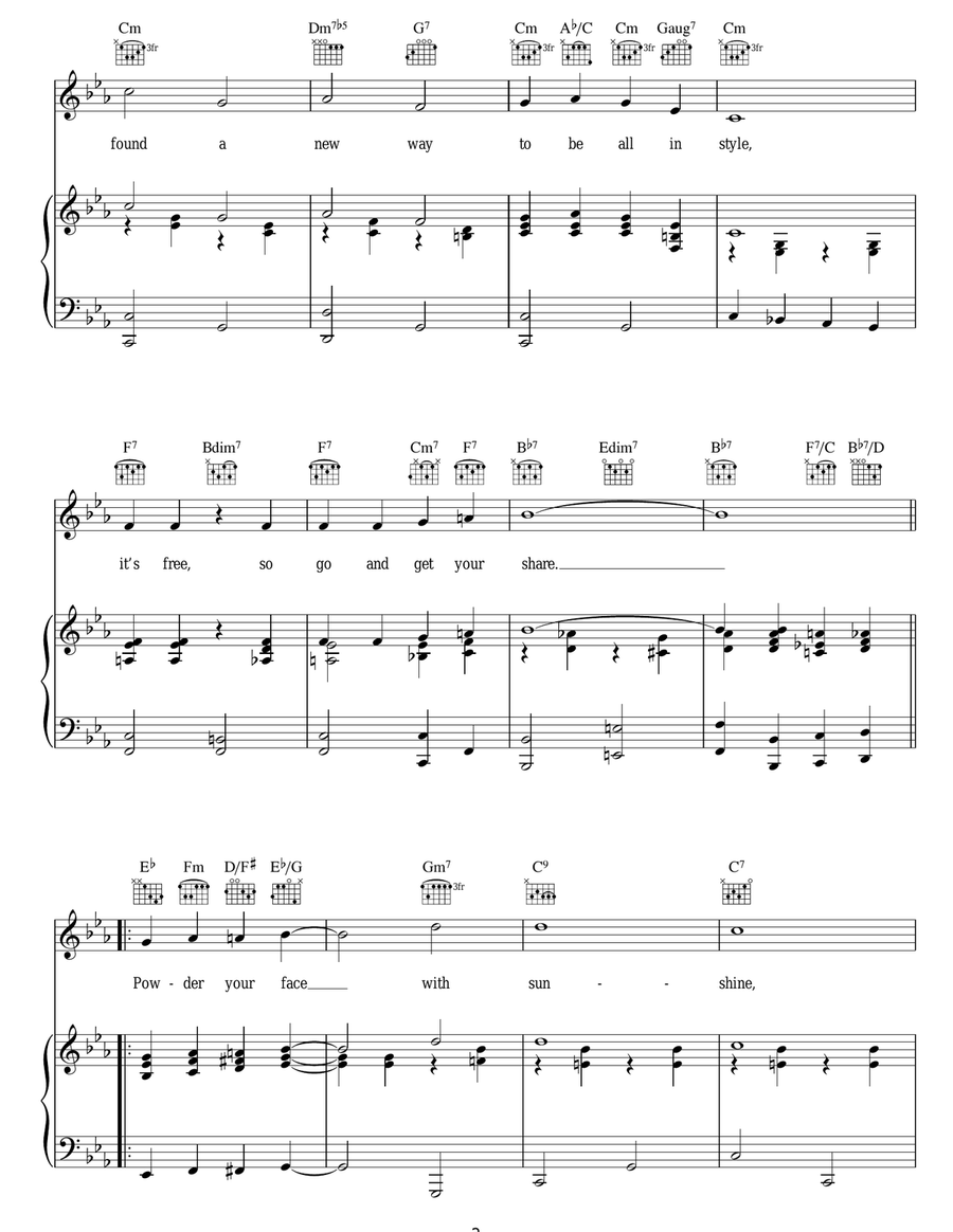 Powder Your Face With Sunshine Guitar scores gallery preview page 2