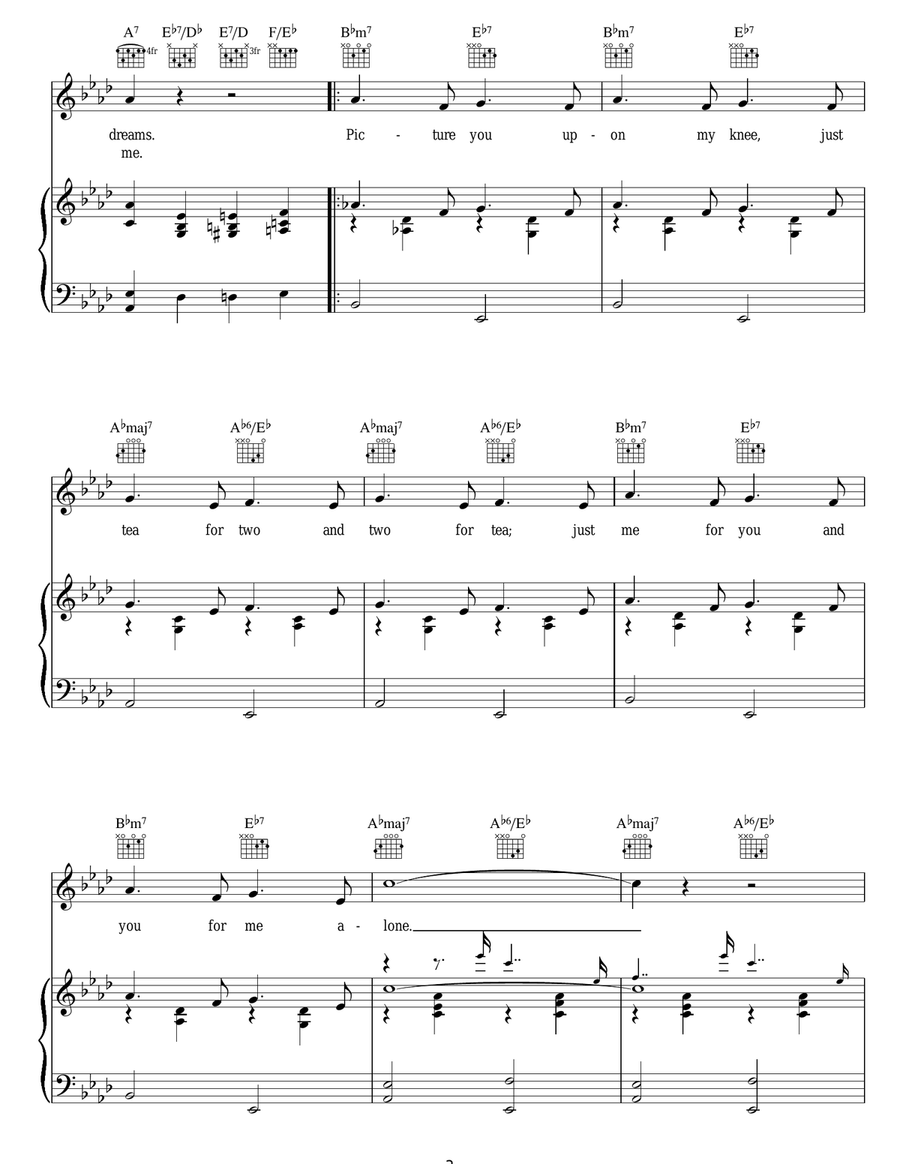 Tea For Two (from No, No, Nanette) Guitar scores gallery preview page 3