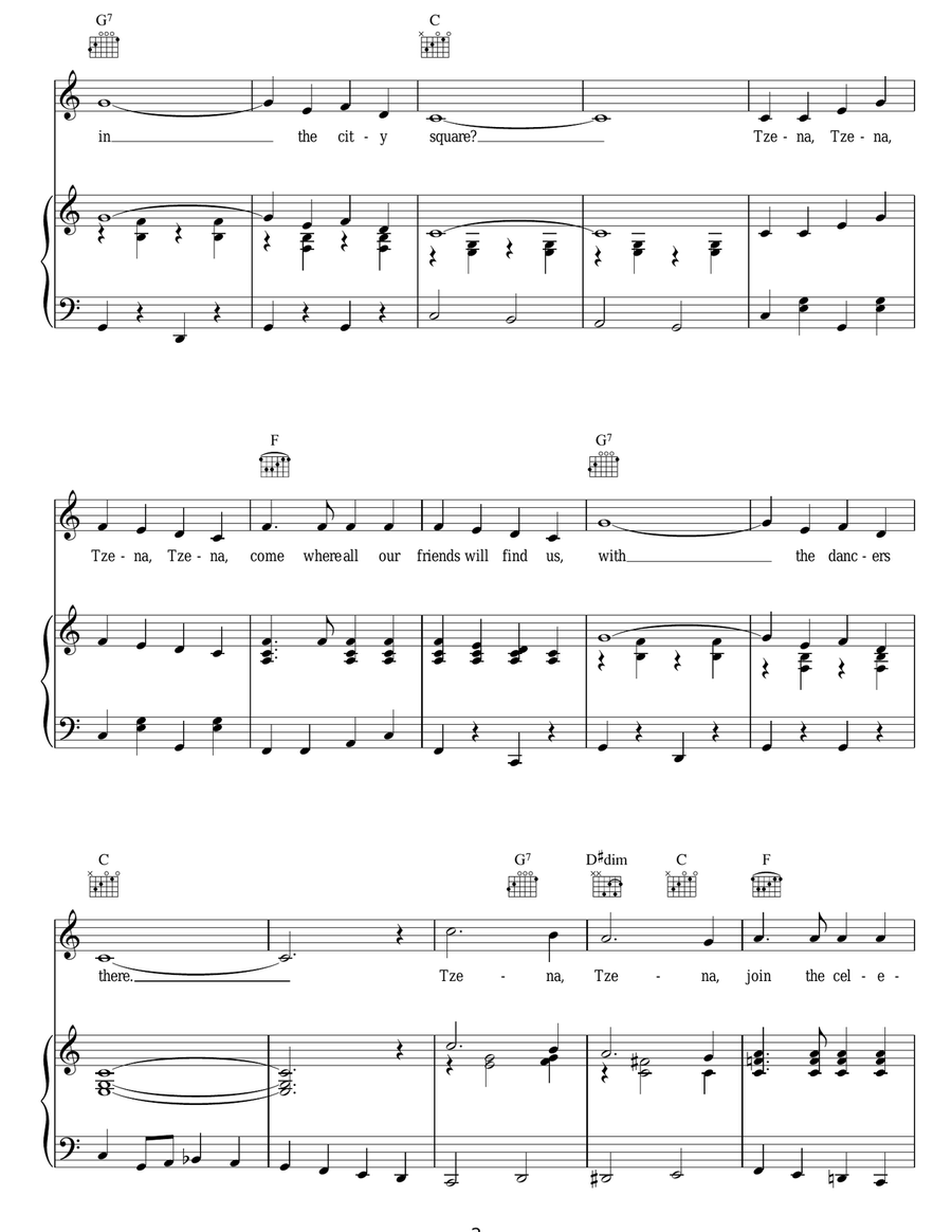 Tzena Tzena Tzena Tzena Tzena Tzena Acoustic Guitar scores gallery preview page 2