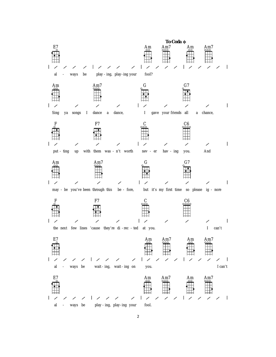 Sitting, Waiting, Wishing Ukulele scores gallery preview page 2