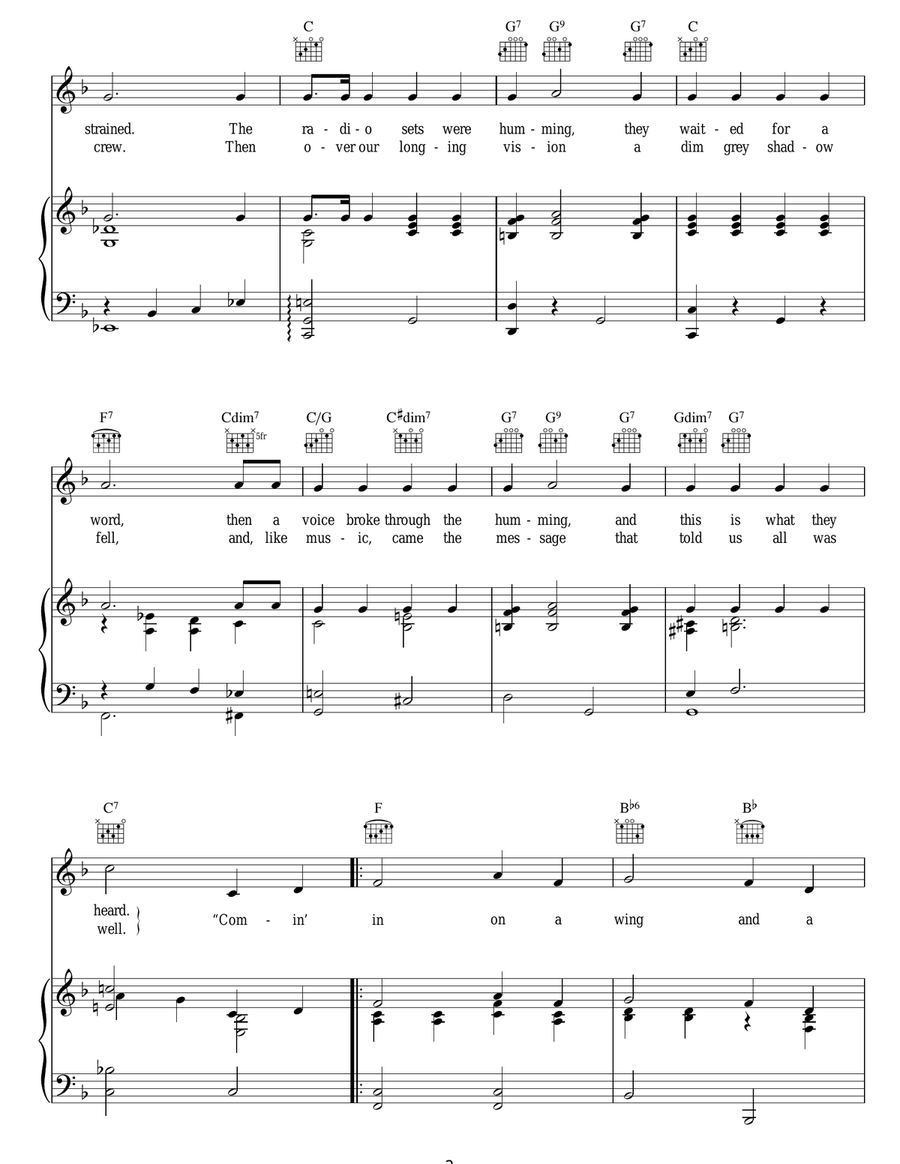 Comin' In On A Wing And A Prayer Guitar scores gallery preview page 2