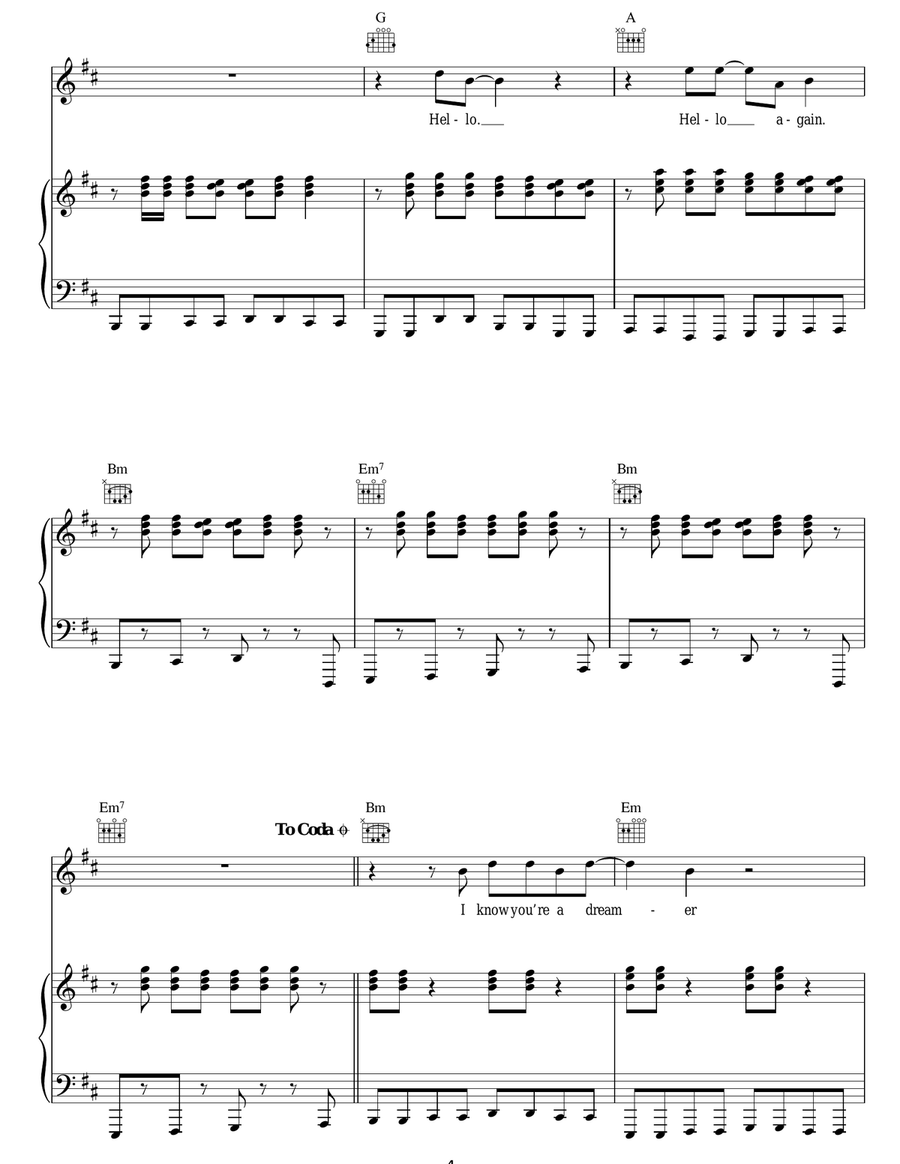 Hello Again Hello Again Acoustic Guitar scores gallery preview page 4