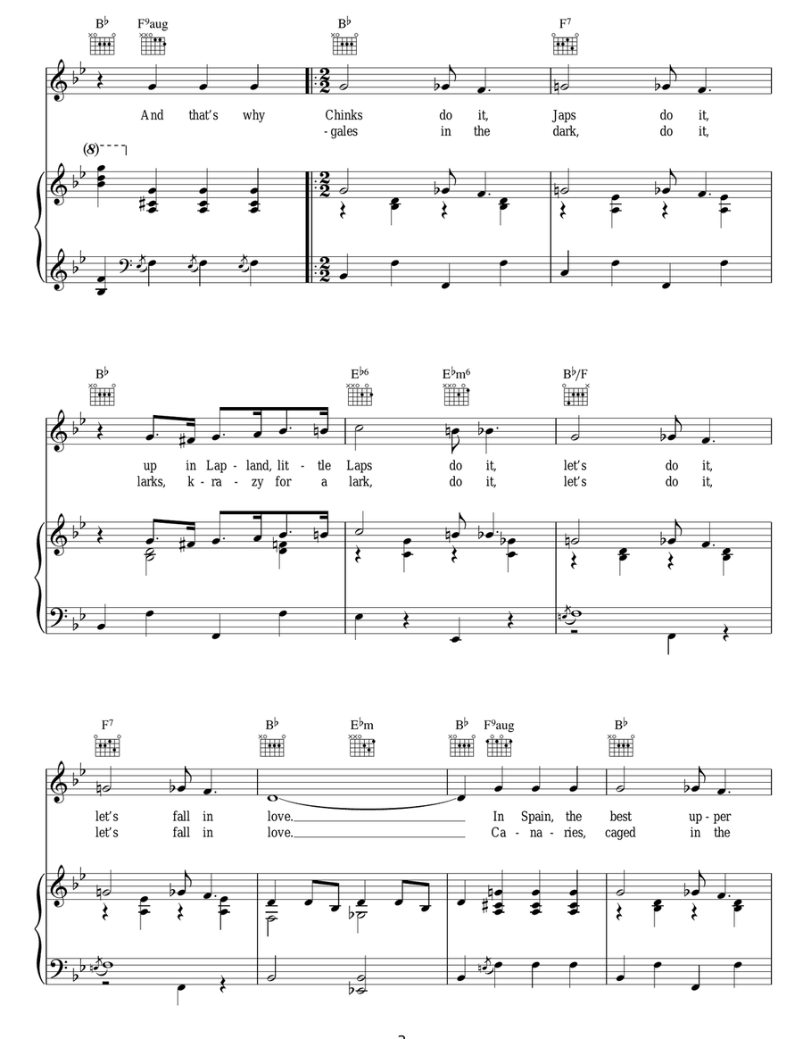 Let's Do It (Let's Fall In Love) Guitar scores gallery preview page 3