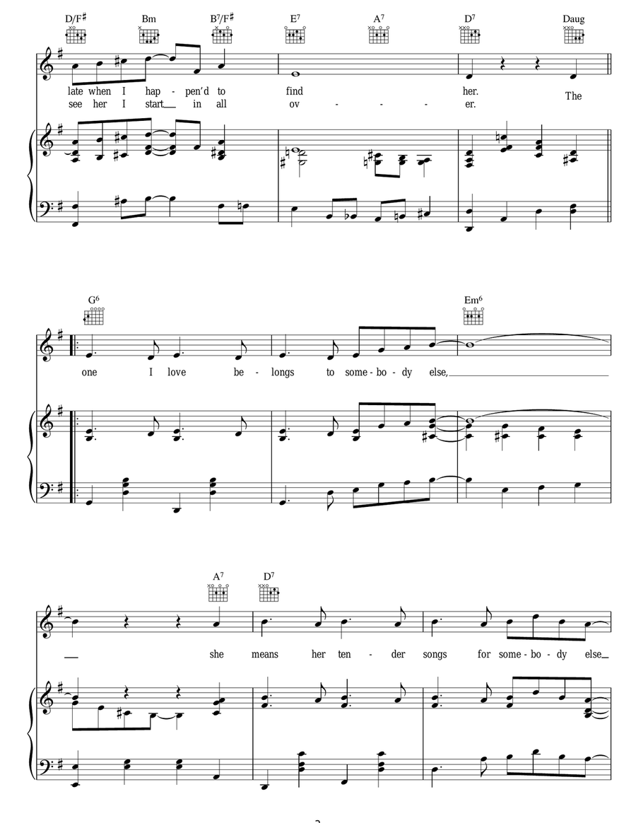 The One I Love Belongs To Somebody Else Guitar scores gallery preview page 3