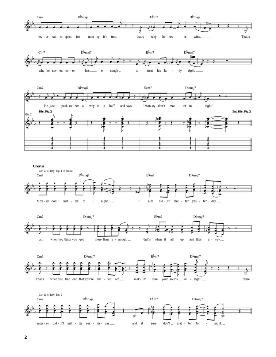 Money Don't Matter 2 Night Acoustic Guitar scores gallery preview page 2
