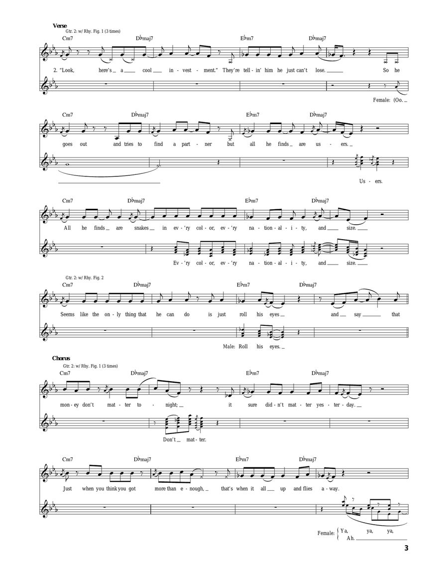 Money Don't Matter 2 Night Acoustic Guitar scores gallery preview page 3