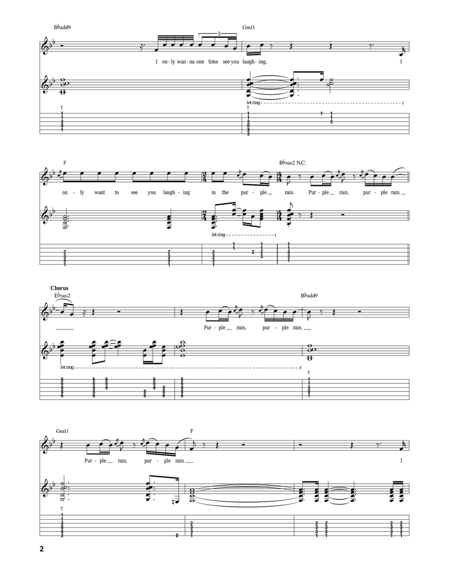 Purple Rain Purple Rain Acoustic Guitar scores gallery preview page 2