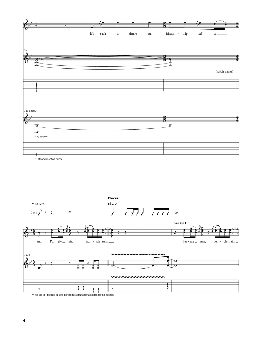 Purple Rain Purple Rain Acoustic Guitar scores gallery preview page 4