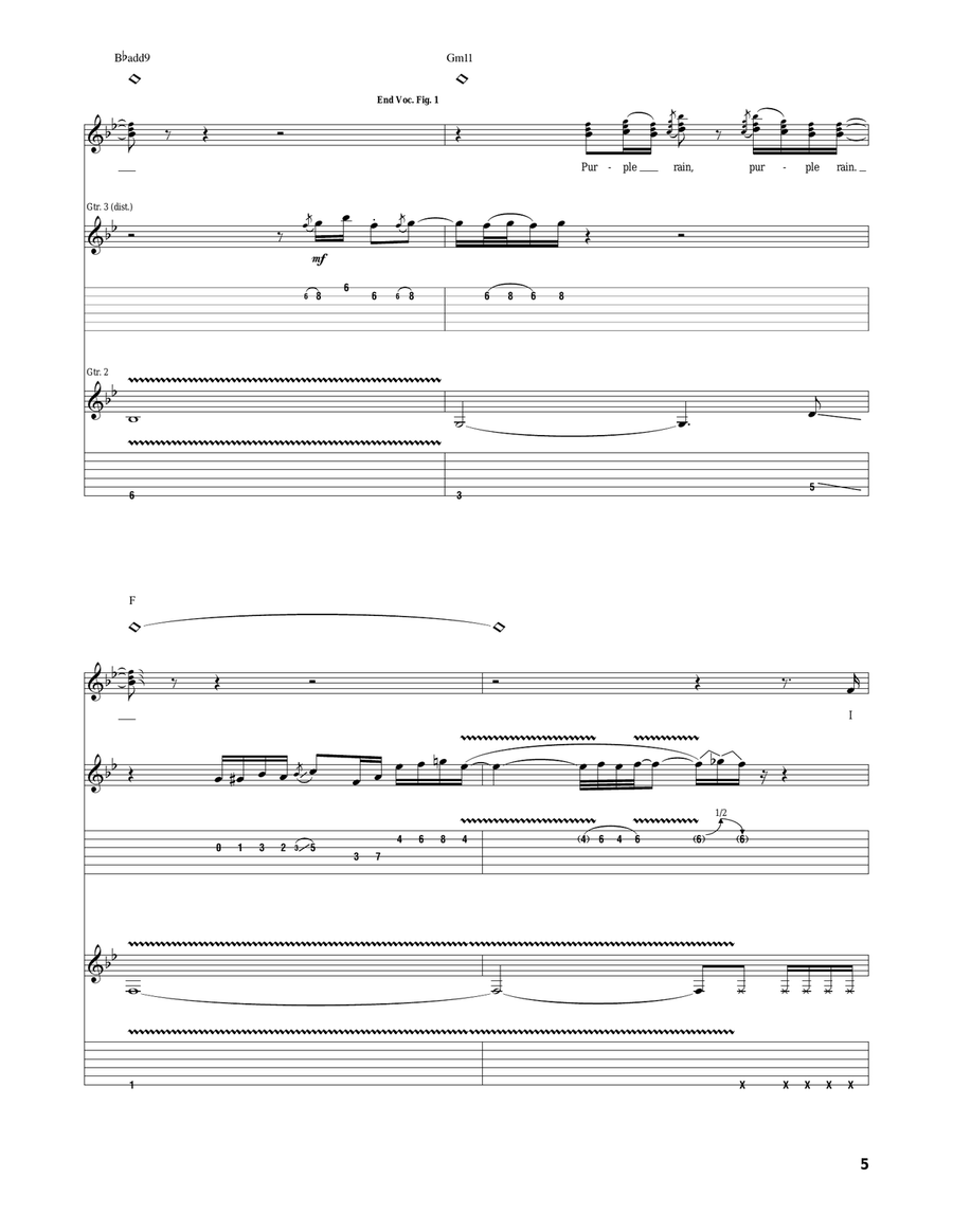 Purple Rain Purple Rain Acoustic Guitar scores gallery preview page 5